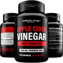 Píldoras de vinagre de manzana con prebiótico, suministro de 2 meses - cápsulas de vinagre de sidra de manzana - suplementos de vinagre de manzana, tabletas de vinagre de manzana - energía y manteca de apoyo para hombres y mujeres 1500 mg