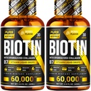 PURE RESEARCH Biotin & Collagen 60,000mcg Hair Growth Liquid Drops, Supports: Strong Nails, Glowing Skin, Healthy Hair Growth, More Absorption Than Capsules & Pills (4Fl Oz)