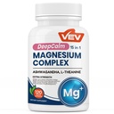 VEV DeepCalm 15 en 1 Magnesium Glycinate & Citrate Complex Capsules, Cortisol Supplements for Women – Fácil de llevar Fórmula con Ashwagandha & L-Theanine, 120 Vegan Capsules