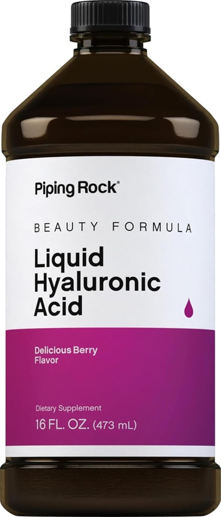 Piping Rock Hyaluronic Acid Suplemento TEN 100mg TENIDO 16 fl oz TENIDO Berry Flavored Liquid ANTE VENTA Fórmula Vegetariana