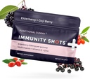 SGC Immunity Shots - Elderberry and Goji Berry 500mg Multivitamin Gummies (12-Packs, 4 Per Pack) Immune System Support Supplement, Vegan, Gluten Free, Plant-Based, Made in USA