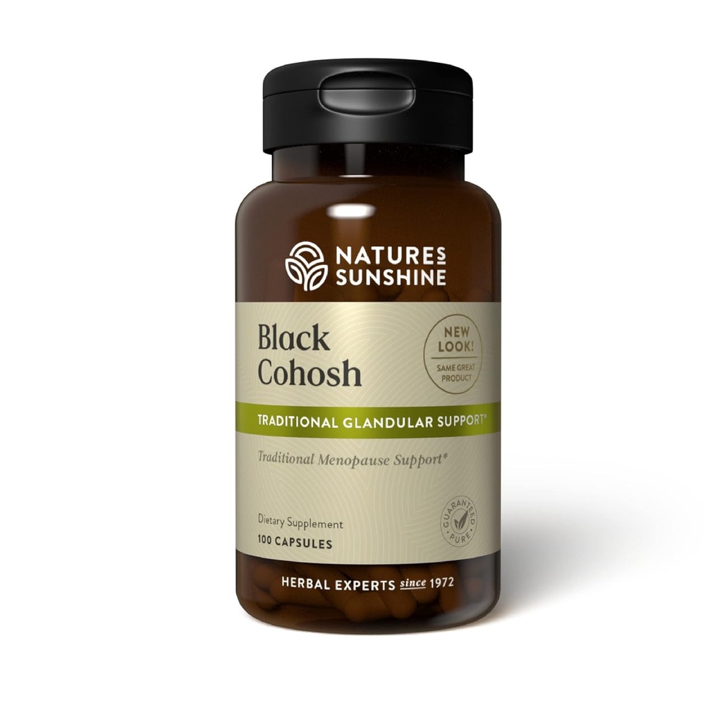 Sunshine Black Cohosh, 100 cápsulas, apoya el sistema gelatino femenino, ayuda a la salud reproductiva y promueve niveles equilibrados de hormonas