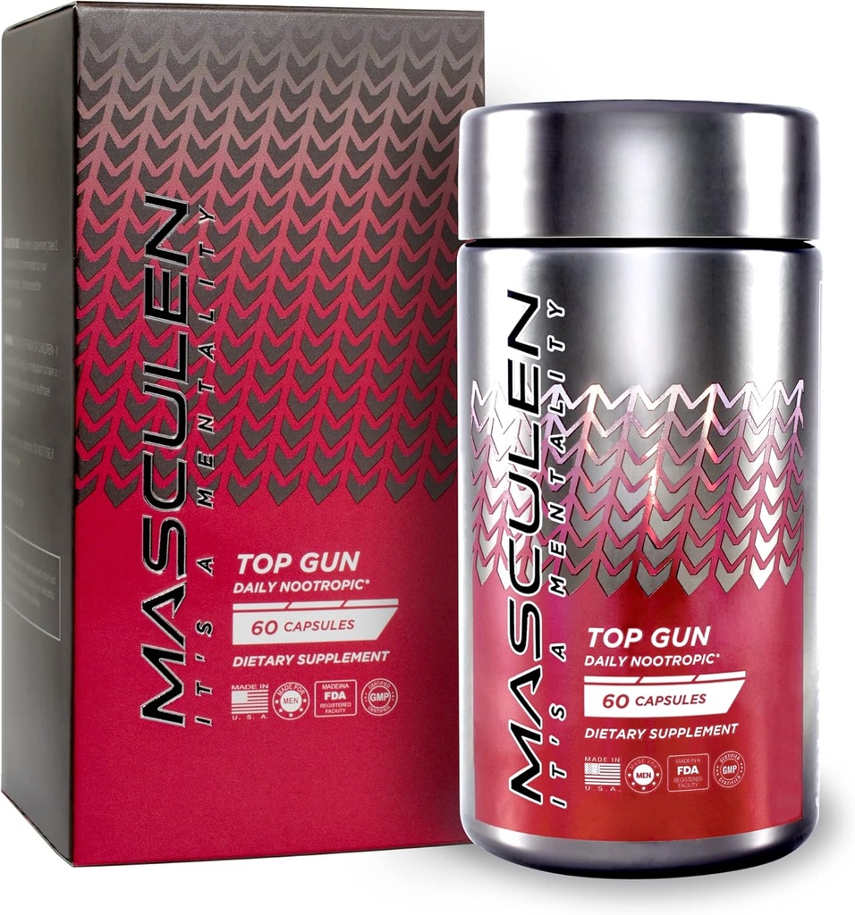 Top Gun Daily Nootropic Supplement ← Daily Brain Boost Capsules to Help Enhance Your Mind, Memory, and Concentration
