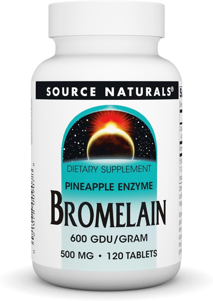 Fuente Naturales Bromelaina, Proteolítica Enzyme Suplemento, 500mg - 120 Tablets