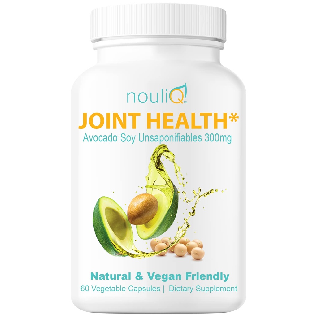 Natural &amp; Vegan-Friendly Joint Health Supplement, Avocado Soy Unsaponifiables 300mg, Non-GMO, Libre de cualquier color rojo, artificial o sabores, lácteo y pez Shell, 60 Day Supply.
