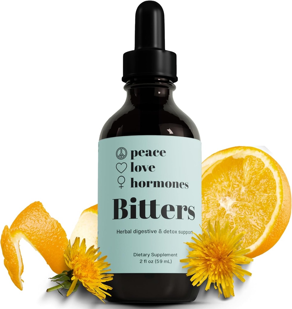 paz, amor, hormonas. Herbal Digestive Bitters Suplemento para Mujeres ← USDA Organic Bitters for Digestion, Liver Detox with Gentian Root, Burdock Root, Dandelion Leaf Extracts - 2 fl oz, 59 Servings