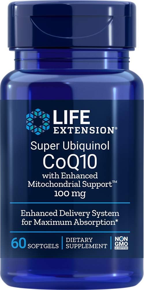Super Ubiquinol CoQ10 con soporte Mitocondrial mejorado 100mg 60 Softgels (Pack of 2)