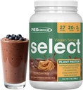 PEScience Select Vegan Protein Powder, Powder de proteínas con base vegetal, Sabor asombroso, Textura de espuma, Pea y marrón Rice Blend, Dairy Free, Lactose Free, Gluten Free - Chocolate Peanut Butter, 27 Servings