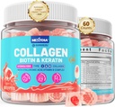 Multi Collagen Mangas llenas para mujeres azúcar libre de biotina 10000mcg, piel de cabello multivitamínico y uñas vitaminas para el crecimiento del cabello, con hidrolizado Collagen Peptide Keratin ácido hialurónico MSM vitamina B