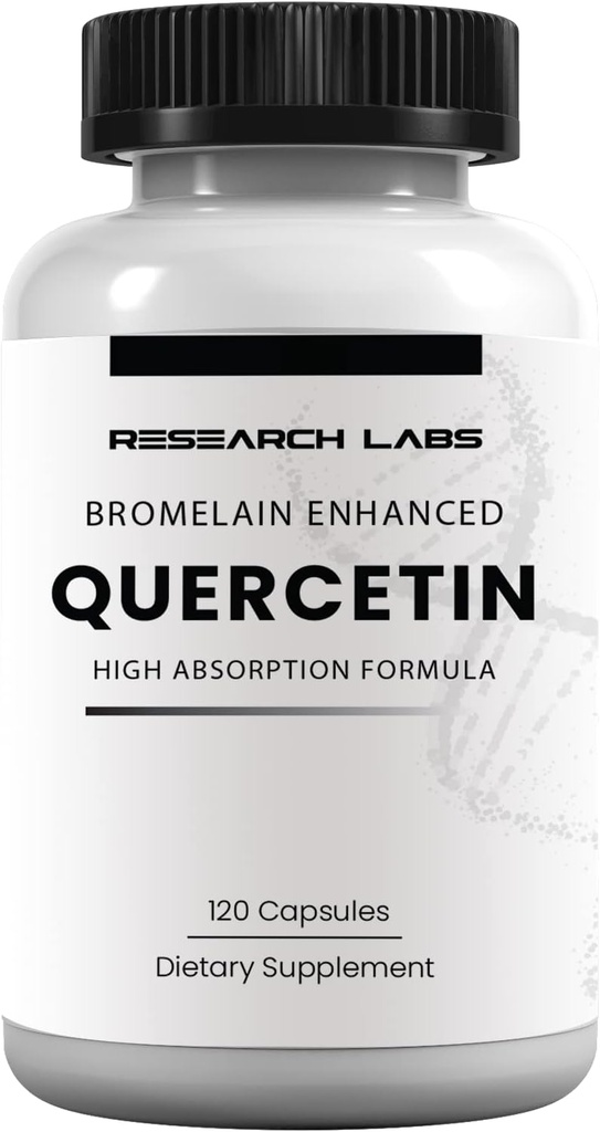 Laboratorios de Investigación QuercsalisTM Quercetin w/Bromelain,120 Veg Capsules. Fórmula de alta absorción. Soporta la salud cardíaca, inmune, antifunción, salud antioxidante