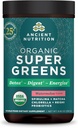 Antigua Nutrición SuperGreens Polvo con Probióticos, Verdes de sabor de sandía orgánica, Hecho de frutas reales, verduras y hierbas, para soporte digestivo y energético, 25 Servimientos, 8.82oz
