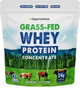 Oportuniteas Grass Fed Whey Protein Powder Concentrate - 1 Ingrediente - Suplemento de proteína pura para la bebida, Smoothie, Shake, Cooking &amp; Baking - Non GMO, Hormone Free &amp; Gluten Free - 2,5 lbs