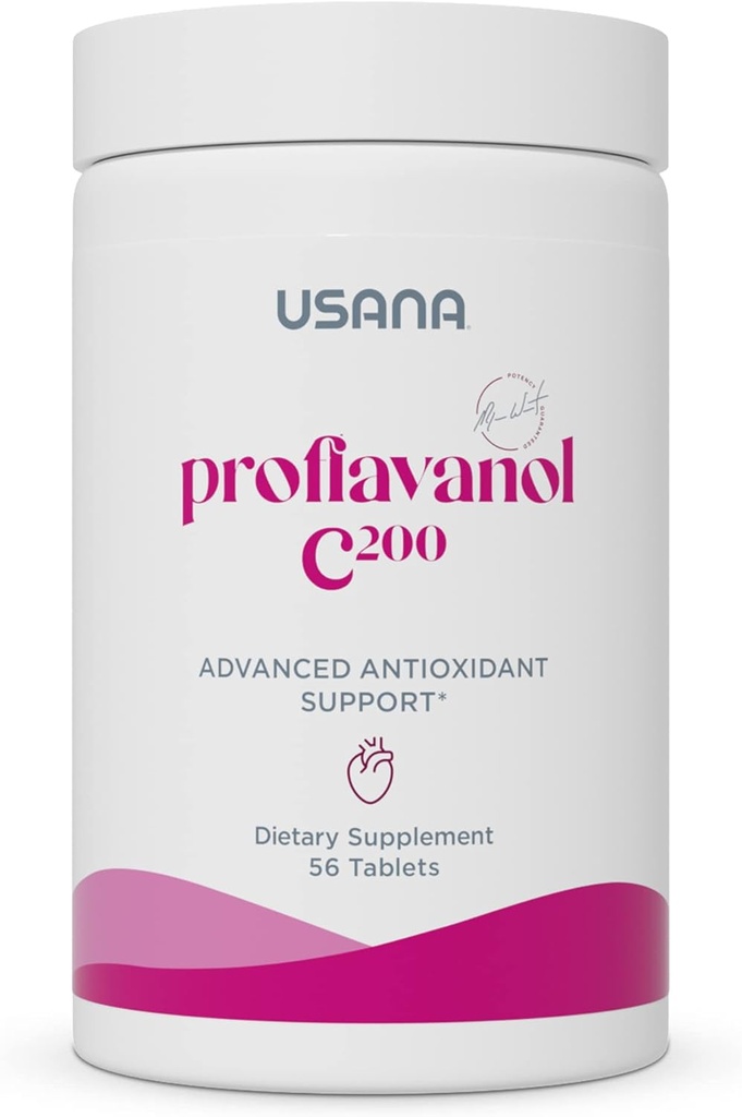 USANA Proflavanol C200 - Antioxidante avanzado con bioflavanoides y vitamina C para la salud cardíaca - 56 Tabletas - 28 Day Supply