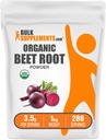 BulkSupplements.com Orgánica Beet Root Powder - Superfood Supplement, Beet Root Supplements - Vegan & Gluten Free, 3.5g per Serving, 1kg (2.2 lbs) (Pack of 1)