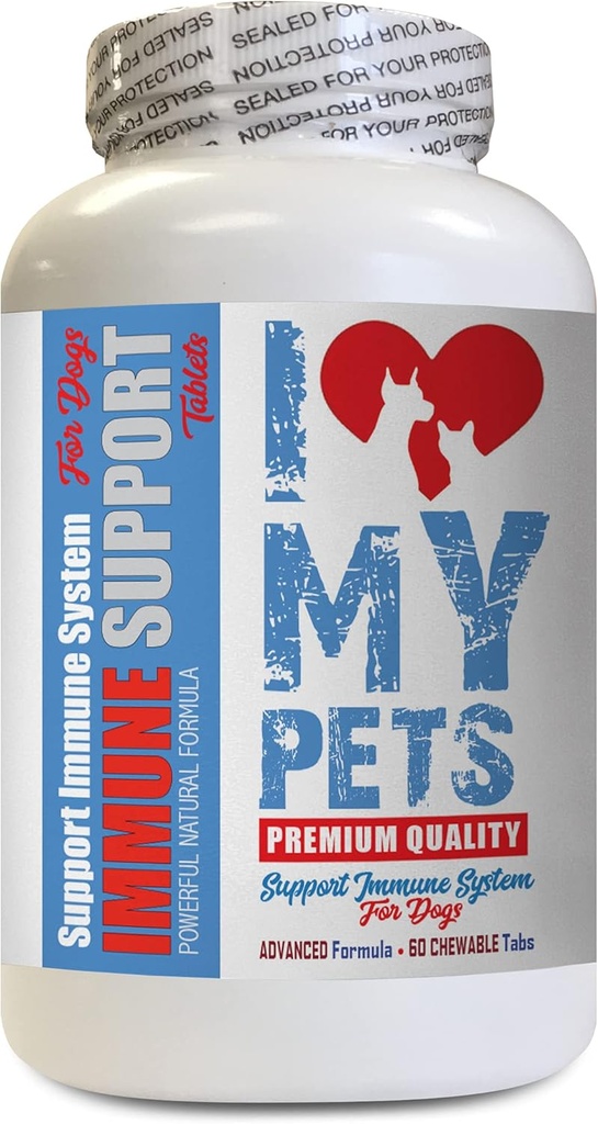 Immunity Boost - Immune de perros - Booster - Saludable PET - Suplemento - rojo Clover Dogs - 60 Treats (1 Bottle)