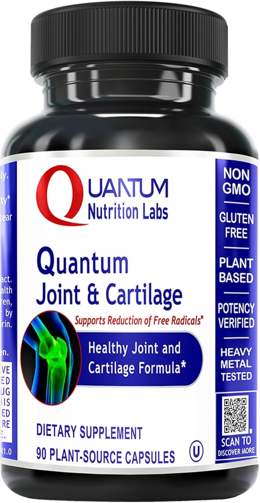 Quantum Joint " Cartilage Support Supplement - for Men " Women, Joint Mobility and Muscle Health, Cartilage Repair, Gluten Free, Plant-Sourced, Non-GMO - 90 Capsules