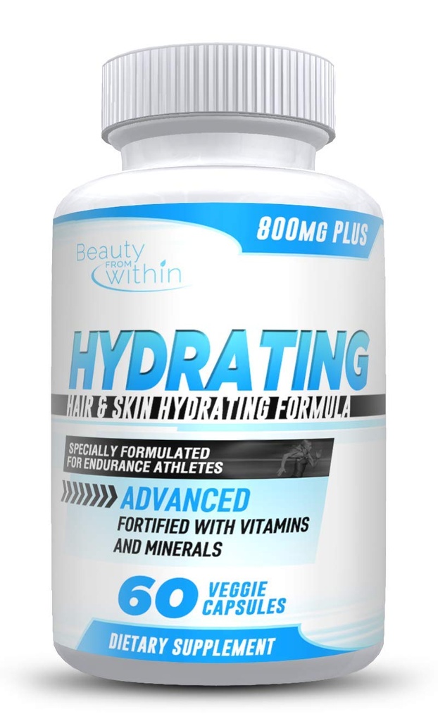Hidratación de pelo y piel Suplemento de vitamina - soporta elasticidad, hidratación en el cabello y la piel para el cabello más largo, más fuerte y más saludable - con poderosas propiedades anti- envejecimiento