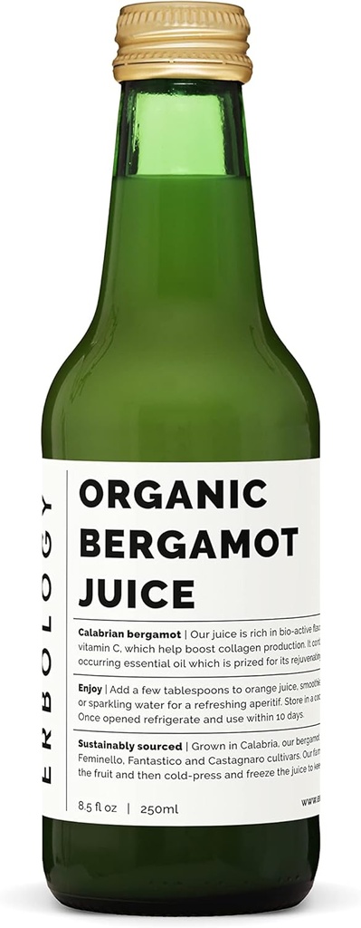 100% Bérgamo Orgánica Juice 250ml (Box of 12) - Apoya la producción de colágeno - Rich in Bioactive Flavonoids - Straight from Farm in Italy - Undiluted - No Añadido Sugar - Non-GMO