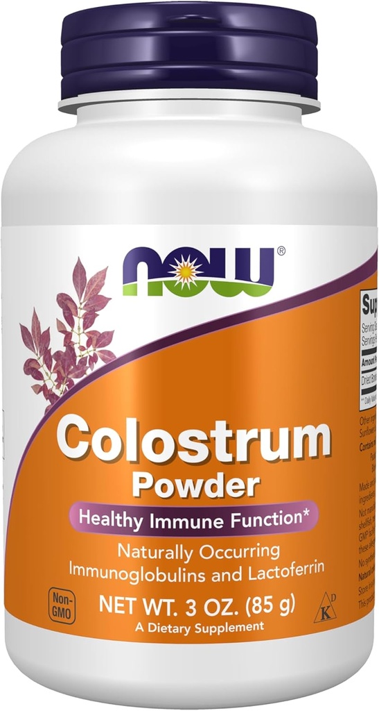 AHORA Alimentos Suplementos, Colostrum Powder, Inmunoglobulinas naturales y Lactoferrina, 3-Ounce