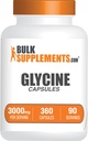 BulkSupplements.com Cápsulas Glycine - Suplementos Glycine, Suplemento Aminoácidos - Gluten Free, 4 Cápsulas por Serving, 360 Conde (Pack of 1)