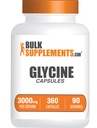 BulkSupplements.com Cápsulas Glycine - Suplementos Glycine, Suplemento Aminoácidos - Gluten Free, 4 Cápsulas por Serving, 360 Conde (Pack of 1)