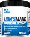 Evlution Organic Lion’s Mane Mushroom Supplement - Lion’s Mane Mushroom Powder Nootropics Brain Support Suplemento de Focus Memory Clarity and Immunity Support