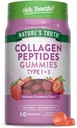 Nature's Truth Collagen Peptide Gummies for Women | 60 Count Type 1 and 3 | Strawberry Flavor | Non-GMO & Gluten Free Supplement