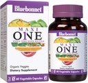 Bluebonnet Nutrition Maxi One (con hierro), Whole Food Multiple, Enzymes, Energy, Vitality, Gluten " Dairy " Soy Free, Kosher, Vegetarian Friendly, Non-GMO, 2 Month Supply, Beige, 60 Cuenta