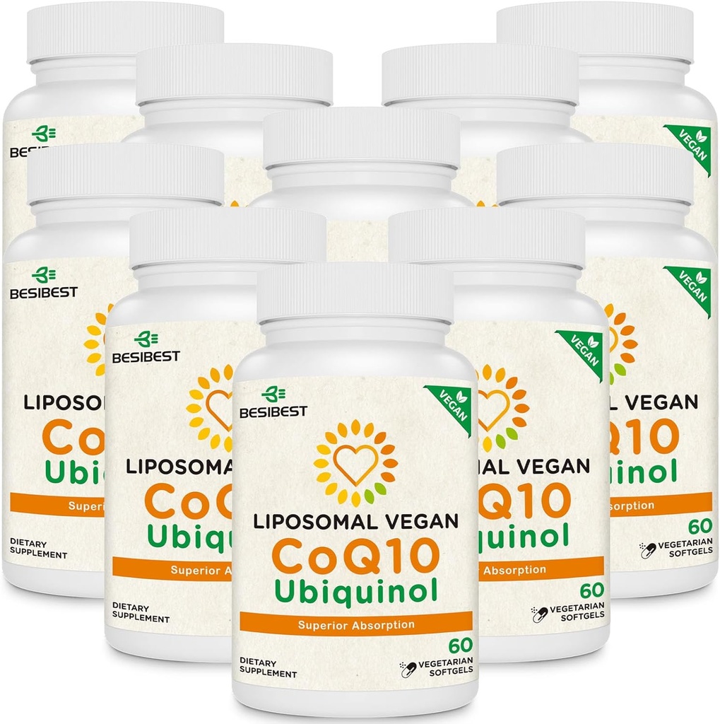 1000mg Liposomal CoQ10 Ubiquinol, 600 Vegan Softgels, High Absorption Ubiquinol CoQ10 Suplemento, Active Antioxidant Form of Coenzyme Q10 for Heart Function & Energy Production