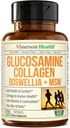 Glucosamine Chondroitin MSM with Hydrolyzed Collagen Peptides - Joint Support Supplement with Quercetin, Bromelain " Boswellia Extract - Collagen pills for Hair Skin Nails - FSA Eligible 120 Caps