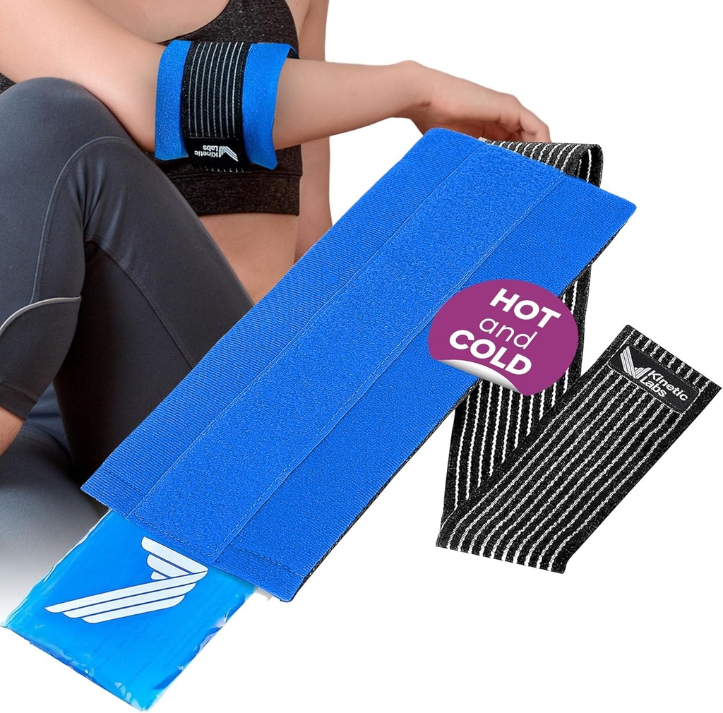 Tracción de hielo con elástico de los laboratorios cinéticos - Hot Cold Gel Pack para lesiones - Reutilizable paquete de hielo para la cabeza del tobillo Wrist Leg hombro brazo cirugía de rodilla alta (regular)