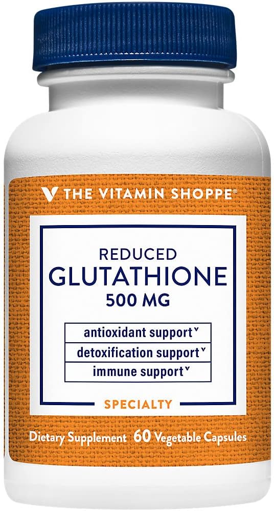 La Vitamina Shoppe Reducido Gluthathione 500MG, Suplemento Antioxidante que soporta la salud celular inmune (60 cápsulas)