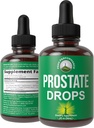 Suplemento de Apoyo Prostate para la Salud de los Hombres. Vegan Kosher Prostate Health Liquid Drops with Organic Saw Palmetto, Nettle, Turmeric, Peppermint, Wild Sarsaparilla + Red Root