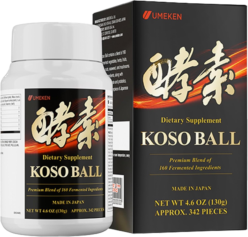 Bola de Koso Infundida con ingredientes fermentados puros 160, soporta estomacales " Salud intestina, salud inmune, suplementos japoneses para bienestar general " nutrición equilibrada, pequeñas 342 piezas, paquete de 1