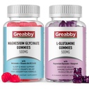 L Glutamine Gummies & Magnesium Glycinate Gummies, Muscle Relief & Joint Support, Vegan &amp; Organic, Non-GMO