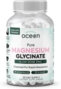 Orgánicas Magnesio Puro Glycinate con Zinc - Maximum Strength Suplemento de magnesio Chelated para Mujeres y Hombres para Calambres musculares y Apoyo al sueño - 90 cápsulas