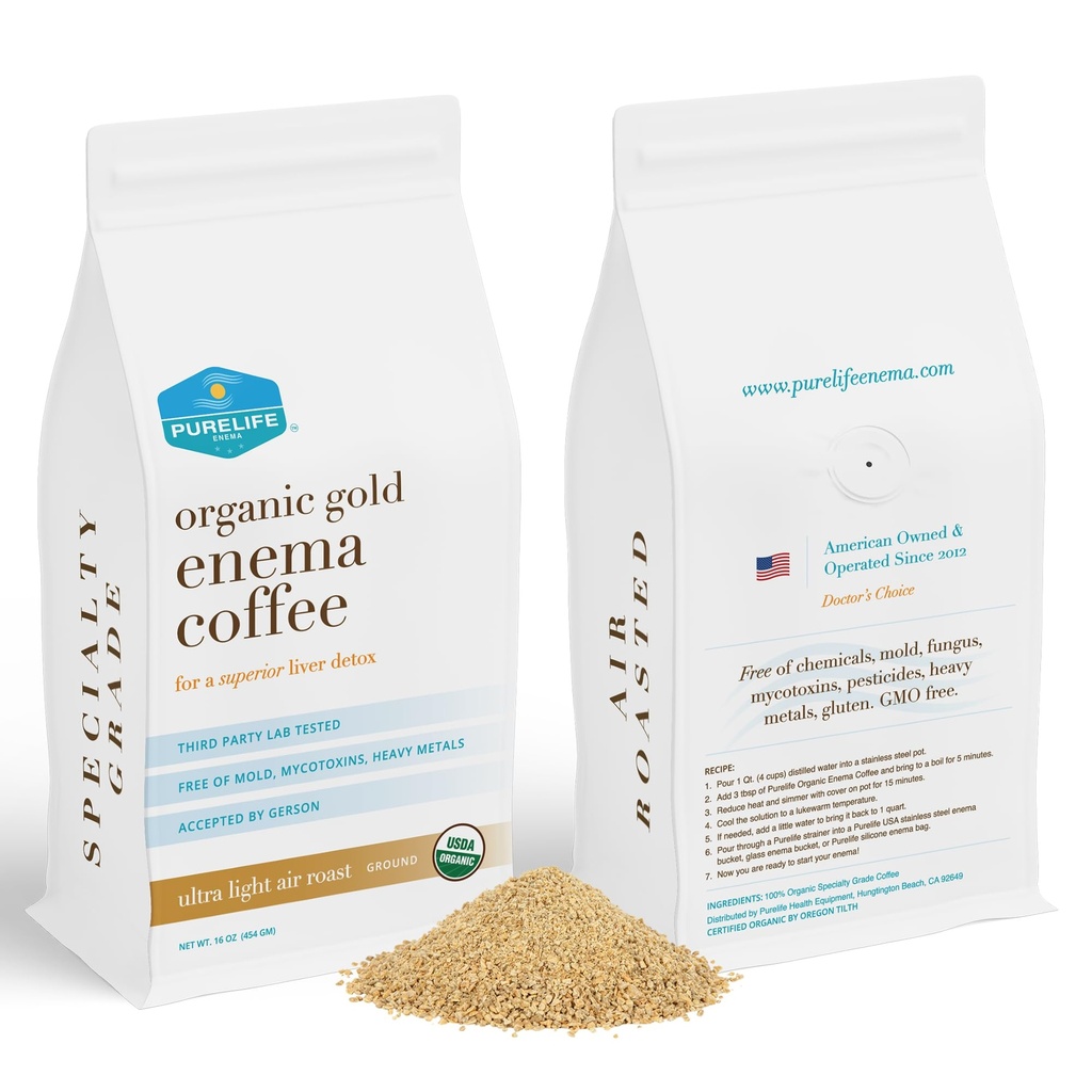 Café enema de oro orgánico por pura vida / 2 LBS/Lab Tested/Mold Café verde de alta potencia gratis / alta potencia para el hígado desintoxicación/hips fresco y directo de Fabricantes