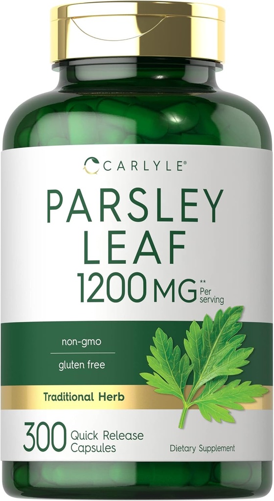 Carlyle Parsley Leaf Capsules 1200mg | 300 Count | Non-GMO, Gluten Free Supplement