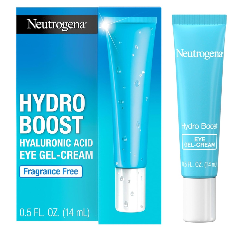Neutrogena Hydro Boost Under Eye Cream, with Purified Hyaluronic Acid, Keeps Under Eye Area Looking Smooth " Hydrated, Fragrance Free and Non-Comedogenic, 0.5 oz