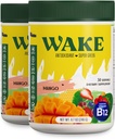 Wake Antioxidant Super Greens,Greens Powder to Reduce Bloat, Spirulina & Clorella, Vitamina B12, Non-GMO, Digestión Saludable para Mujeres, Enzimas, Probióticos, Acai Berry &amp; Camu Camu, 2 piezas por 1 costo