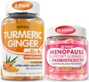2 Pack Turmeric Ginger Gummies + 1Pack Menopause Supplement Filled Gummies