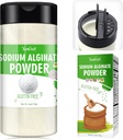 Sodium Alginate Powder - 4oz Pure Sodium Alginate Food Grade Thickener Powder, Natural Gelling Agent for Desserts, Caviar Spheres Making, Ice Cream, Meatloaves, Vegan Stabilizer for Baking, Thickening