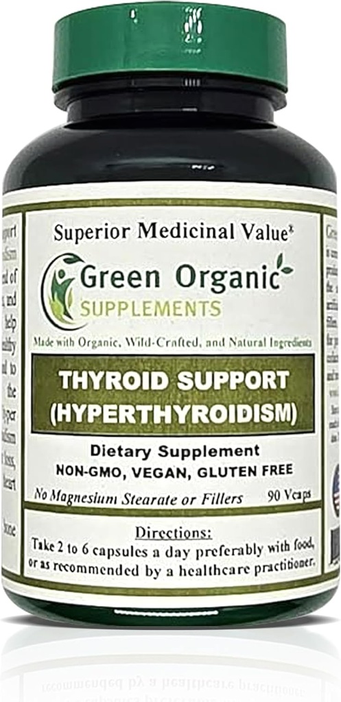 Suplementos ecológicos Tiroideos " Hipertiroidismo, Alta Absorbable, No GMO, Libre de gluten