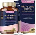 Totaria Myo-Inositol & D-Chiro Inositol Suplemento Cápsulas 3075mg, Plus Multivitamina Vitamina D3, Folate, Ideal 40:1 Ratio - Saldo hormonal para la mujer " Ovarian " Apoyo Silencio Vegan, No GMO - 120 Cápsulas