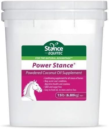 Stance Power Powdered Coconut Oil Horse Supplement - May Support Coat Condition, Digestive Health and Stamina, GMO & Sugar Free - 15 lb