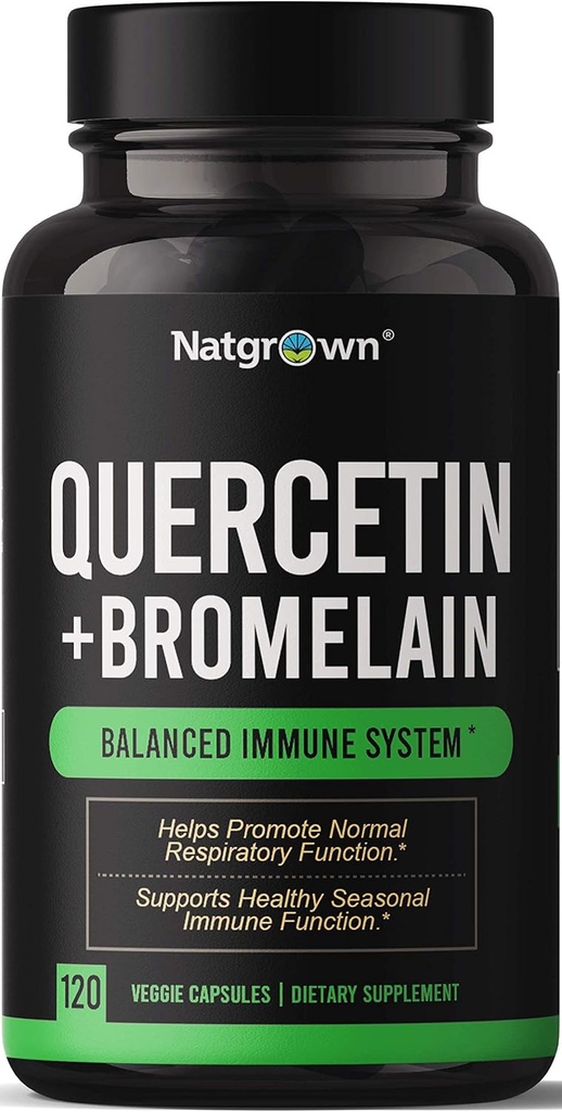 Natgrown Quercetina con Complejo de Suplemento Bromelain - 120 cápsulas