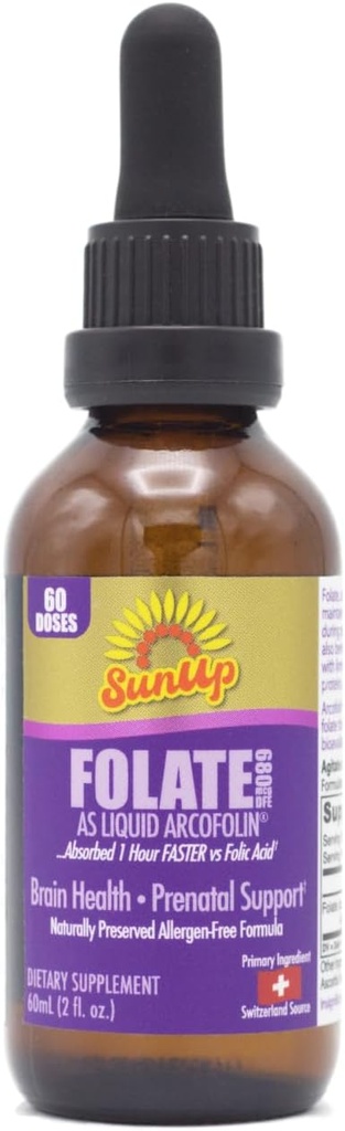 SunUp Liquid Methyl Folate ← Swiss Source Silencio Natural Fórmula ← Prenatal + Brain Health Support