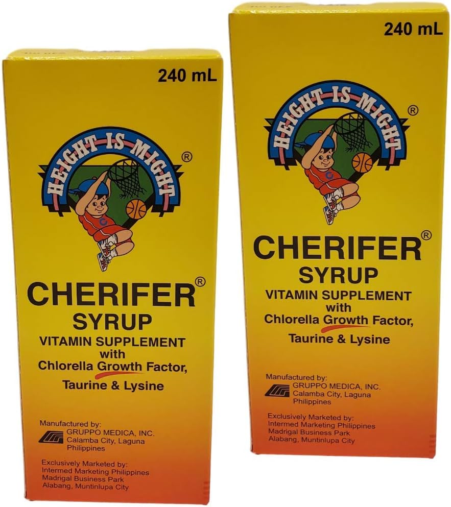 2 Cherifer Syrup Chlorella Factor de Crecimiento, Taurine & Lysine 240ml Cada uno