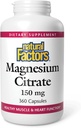 Factores naturales, Citrato de Magnesio 150 mg, Fórmula de Salud Musculo y Corazón, 360 cápsulas