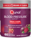 Qunol Beets Chews for Blood Pressure Support, 3 in 1 Beets + CoQ10 + Grape Seed Extract, Supports Healthy Blood Circulation &amp; Heart Healthy Energy, 60 Chews